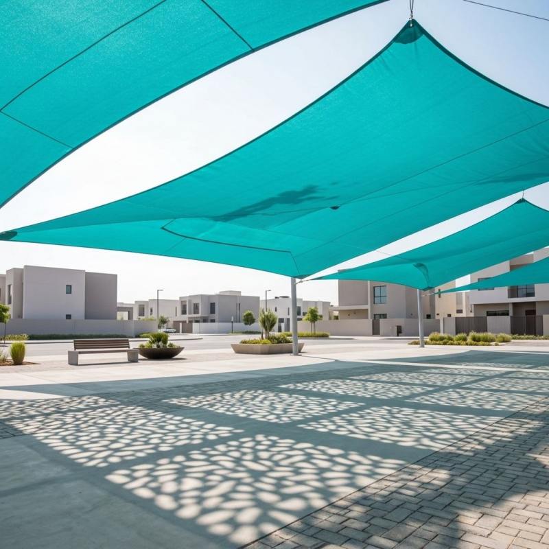 Shade Sail 100 % Virgin HDPE UV Block läpäisevä verkkomarkiisi